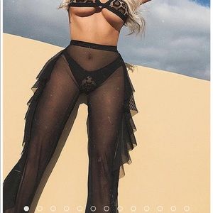 Shuffle and Ruffle fishnet Coverup